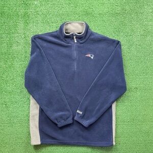 Vintage Navy blue New England Patriots quarter zip fleece